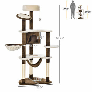 Cat Scratching Tree Bed Condo House Furniture Post Bed Toys