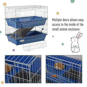 2-Tier Small Animal Cage Pet Mink Chinchilla Guinea Pig Hutch Pet Play House