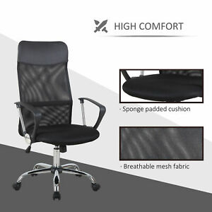 Executive Office Chair High Back Mesh Chair Seat Office Desk Chairs, Black