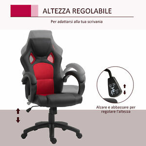 Office Chair Racecar Style Gaming High Back Executive Adjustable Swivel Seat