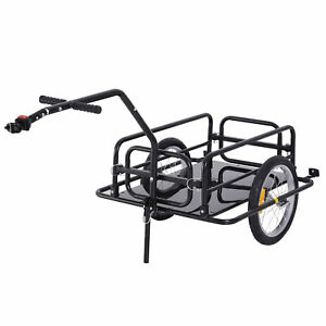 Folding Bicycle Cargo Trailer Luggage Trailer Garden Patio Tool Black