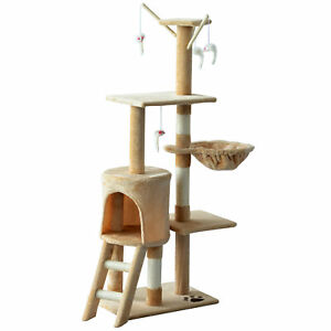 52" Multi-Level Cat Tree Kitty Activity Center Scratcher Tower Condo Beige