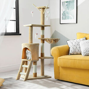 52" Multi-Level Cat Tree Kitty Activity Center Scratcher Tower Condo Beige