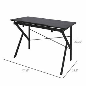 Adjustable Drafting Table Art Craft Hobby Desk Tiltable Tabletop Black