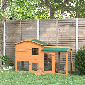 Large Rabbit Hutch Chicken Coop Guinea Cage Wooden Pet House