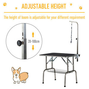 36" Large Pet Grooming Foldable Table Dog Cat Adjustable Arm Basket