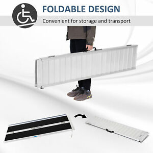 Portable Wheelchair Ramp Wheelchair Ramp for Steps 5' Aluminum Skidproof