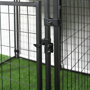 Lockable Dog Kennel with Water-resistant Roof for Small and Medium Sized