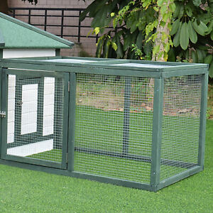 Chicken Coop Small Animal Pet Cage w/ Nesting Box Outdoor Run Backyard Wooden
