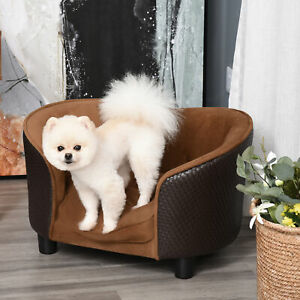 Luxury Pet Lounge Sofa Bed Plush Comfort Couch w/ Cushion High Quality