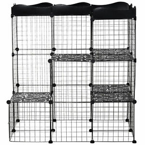 Pet Playpen DIY Small Animal Cage w/ Door Ramp Indoor Outdoor for Cat Pet Mink