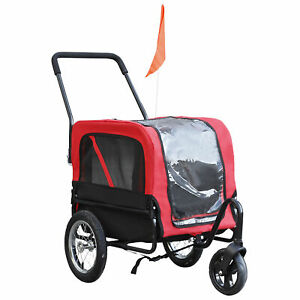 2-In-1 Dog  Bicycle Trailer / Stroller Pet Carrier with 360 Swivel Wheel, Hitch,