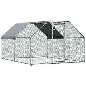 Large Metal Walk-In Chicken Coop Run Cage Outdoor Cover