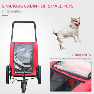 2-In-1 Dog  Bicycle Trailer / Stroller Pet Carrier with 360 Swivel Wheel, Hitch,