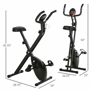 Foldable Exercise Bike Upright Fitness Bike 8-Level Resistance Cardio Workout