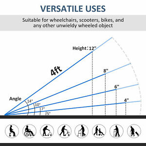 Portable Wheelchair Ramp Wheelchair Ramp for Steps 4' Aluminum Skidproof