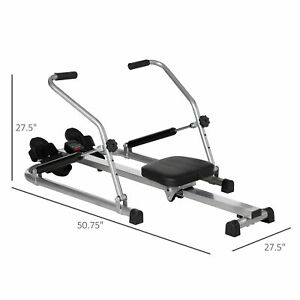 Rowing Machine with 4 Level Resistances and Digital Monitor for Home Gym