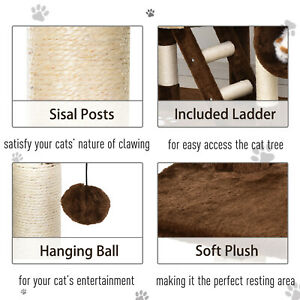 PawHut 94"-102" Huge Cat Tree Ceiling High Cat Condo Scratching Post Play House