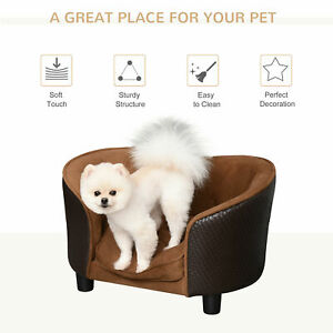 Luxury Pet Lounge Sofa Bed Plush Comfort Couch w/ Cushion High Quality