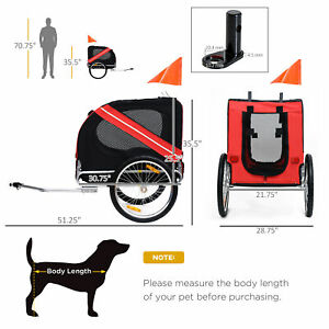 Pet Trailer Dog Bike Carrier w/ Hitch High Quality Red Black