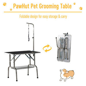 36" Large Pet Grooming Foldable Table Dog Cat Adjustable Arm Basket