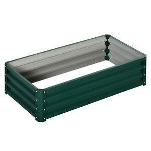 Raised Garden Bed Color Steel Planter Growing Box for Vegetables Flowers Green