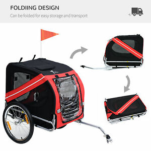 Pet Trailer Dog Bike Carrier w/ Hitch High Quality Red Black