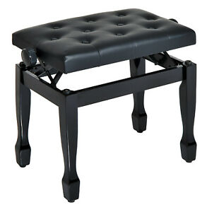 Adjustable Wooden Padded Piano Bench Artist Keyboard Seat Stool Chair