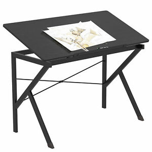 Adjustable Drafting Table Art Craft Hobby Desk Tiltable Tabletop Black