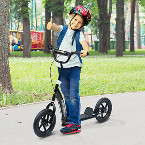 Adjustable Kids Stunt Scooter Street Bike Ride On w/ 12” Tire Black