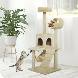 52” Scratching Cat Tree Condo Pet Kitten Furniture Activity Center Beige