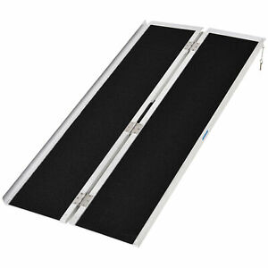 Portable Wheelchair Ramp Wheelchair Ramp for Steps 5' Aluminum Skidproof