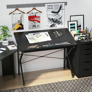 Adjustable Drafting Table Art Craft Hobby Desk Tiltable Tabletop Black