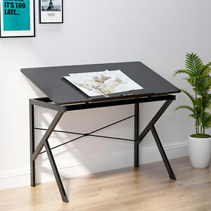 Adjustable Drafting Table Art Craft Hobby Desk Tiltable Tabletop Black