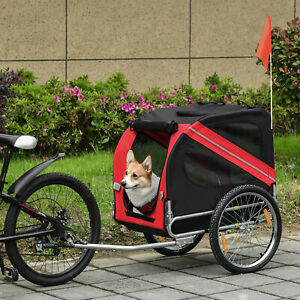 Pet Trailer Dog Bike Carrier w/ Hitch High Quality Red Black