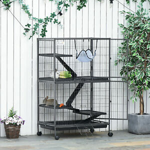 Pet Cage Small Animal Play House 5-Tier with Hammock and Ramps