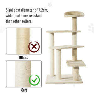 39” Cat Scratching Tree Climbing Tower Post Revolving Step Pet Furniture