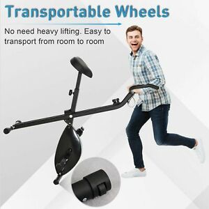 Foldable Exercise Bike Upright Fitness Bike 8-Level Resistance Cardio Workout