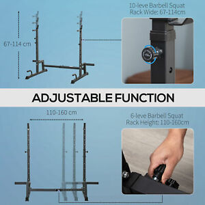 Multi-Function Barbell Squat Rack Stand Adjustable Weight Lifting Bench Press