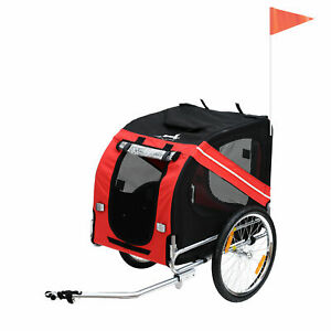 Pet Trailer Dog Bike Carrier w/ Hitch High Quality Red Black