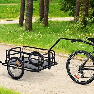 Folding Bicycle Cargo Trailer Luggage Trailer Garden Patio Tool Black