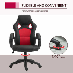 Office Chair Racecar Style Gaming High Back Executive Adjustable Swivel Seat