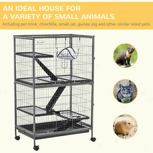 Pet Cage Small Animal Play House 5-Tier with Hammock and Ramps