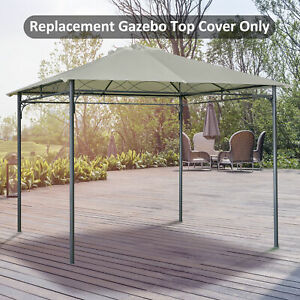 10' x 10' Gazebo Canopy Replacement UV Protected Cover Sun Shade Cream White