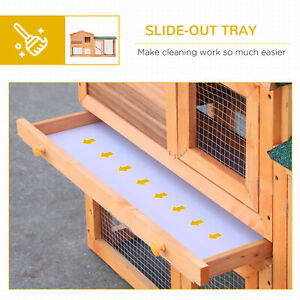 Large Rabbit Hutch Chicken Coop Guinea Cage Wooden Pet House