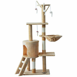 52" Multi-Level Cat Tree Kitty Activity Center Scratcher Tower Condo Beige