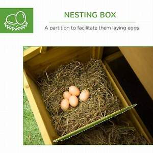 Outdoor Pet House Chicken Coop with Removable Tray, Nesting Box, Run, Ramp