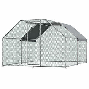 Large Metal Walk-In Chicken Coop Run Cage Outdoor Cover