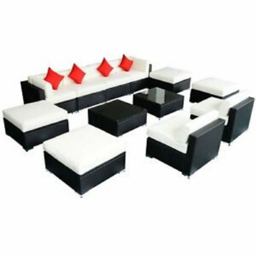 12pcs Rattan Wicker Sectional Sofa Set Patio Outdoor Garden Furniture