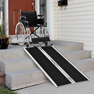 Portable Wheelchair Ramp Wheelchair Ramp for Steps 5' Aluminum Skidproof